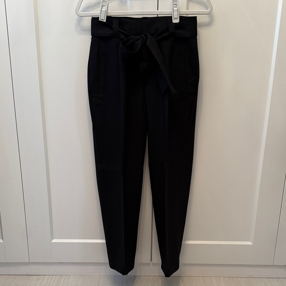 J. Crew Black Tie-Waist Women's Wool Pants
